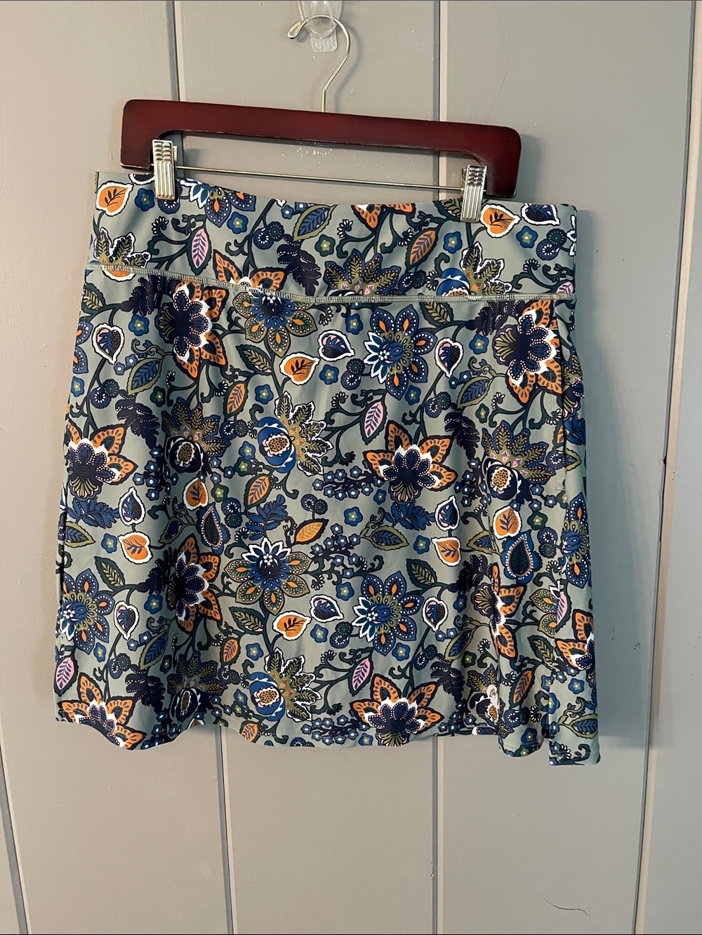 MOTEEPI Golf Skirt Skort Paisley Floral Green 2X Activewear Resort Vacation